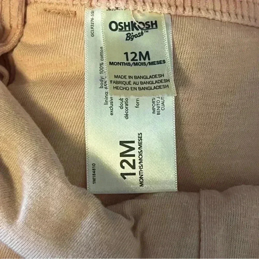 EUC Oshkosh BGosh Girls Light Pink Corduroy Overalls 12 M Buttons